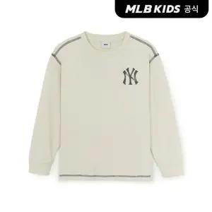 [MLB키즈 공식] 25FW 스트릿 베이직 로고 아트웍 티셔츠 NY (Cream) 7ATSB0654-50CRS