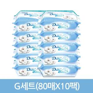 순면 건티슈 베베티슈 G세트80매10팩(800매)와 휴대형E세트7매60팩
