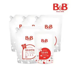 [비앤비][증정] 비앤비 아기 섬유유연제 베르가못향 리필 1500ml 4개 (+세제 800ml 증정)