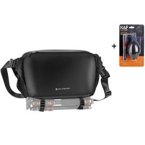 K&F Concept 블랙 카메라 슬링백 __ (클리닝세트포함) 12L Black Camera Sling Bag (KF13.177) + Cleaning Kit