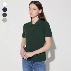 [게스]GUESS (YP2K9471) [에센셜] 여성 면 피케 카라 반팔티셔츠