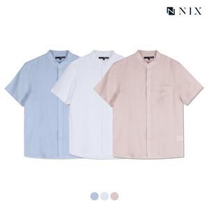 [NIX]남) 린넨 레귤러핏 헨리넥 반팔 셔츠(FNPMCSH102P)