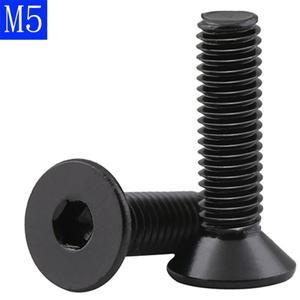 M5 - 0.8 5mm 검정색 304 스테인레스 스틸 플랫 헤드 소켓 캡 나사 DIN 7991 Allen ISO 10642