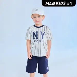 [MLB키즈 공식] 25SS 바시티 스트라이프 티셔츠 세트 NY (Navy) 7AS1V0853-50NYS