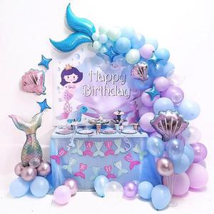 인어공주 풍선 공주 유아  바다 테마 생일파티 세트 S811