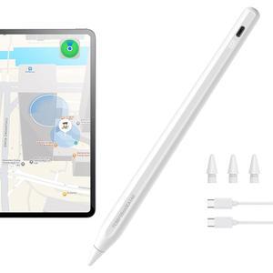 [미국배송] ESR GEO 디지털 IPAD 펜슬 FINDMY는 APPLE 2018-2025와 호환되며 A16/10/9/8 & AIR 13/11 PRO 12.9/13/11 MINI 7/6/5 흰색(무선 충전 없음)에 대한 쉬운 바로 가기 기능을 제공합니다