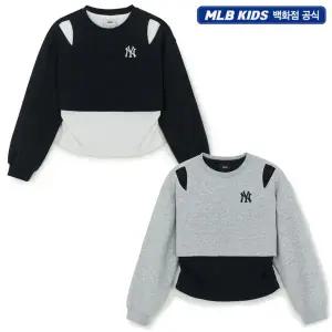 갤러리아 [MLB키즈] 스트릿 베이직 여아 반팔 레이어드 맨투맨 (7FMTB2354)