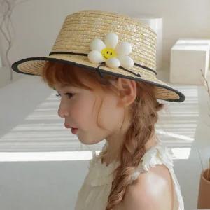 햇살꽃 리본햇 밀짚모자 유아여름모자