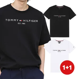 2PACK 타미힐피거 남녀공용 티셔츠 자수로고 TH반팔티