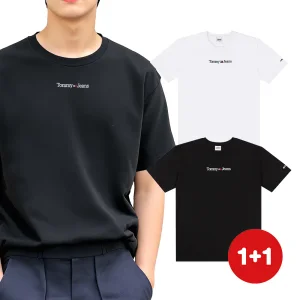 2PACK 타미진스 남녀공용 자수로고 TJ반팔티셔츠