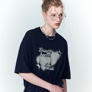 하트 샤인 반팔티 네이비
