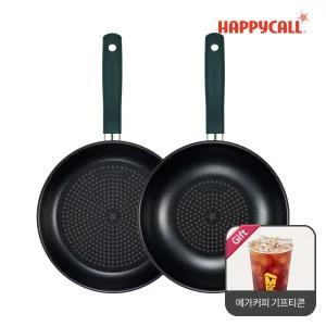 해피콜 에브리쿡 다이아몬드 IH 인덕션 후라이팬 2종세트 28팬+28웍(스투키그린)