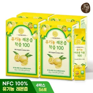[내일도착]올바른 유기농 레몬즙 100 14포 4박스(총 56포)