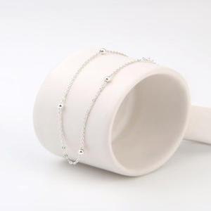 925 SILVER 심플 볼 데일리 레이어드 체인 패션 실버 은 팔찌