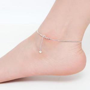 925 SILVER 박시 큐브 사각 스네이크 싱글 체인 레이어드 실버 은 발찌