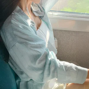 (보호본능유발/구김도내추럴하게/통기성) 리츠 린넨 루즈핏 스트라이프 여름 셔츠 bs8