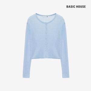 베이직하우스 여성 시스루 세미크롭 긴팔가디건 LZCD3201