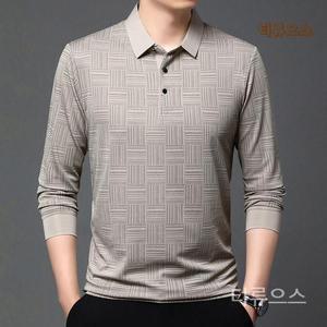 1/1+1남성 패션 캐주얼 셔츠 봄가을 긴팔티 남성 긴팔 카라 티셔츠 솔리드셔츠 티류으