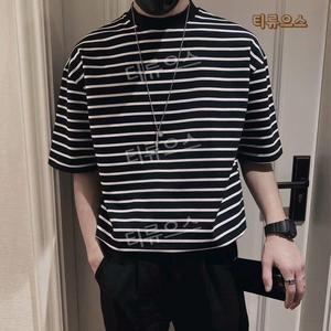 티류으스 상의 반팔 가로줄무늬 티셔츠 남자스프라이트티셔츠