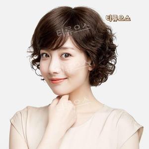 숏 단발 웨이브 엄마가발 통가발 웨이브단발 중년 가발 전체 인모 티류으스