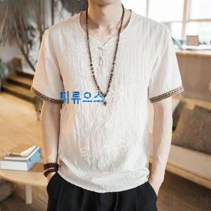 남자 반팔 티셔츠 라운드넥 마 빅사이즈 데일리 브이넥 루즈핏 쭉티 헨리넥 시원한 기