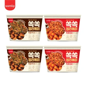 삼립 쏙쏙컵라볶이 2종 4개 택(매콤칼칼/매콤짜장)