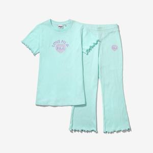 [KIDS] Girls 골지 반팔&긴바지 셋업 (FK2FSF2203F_PMI)