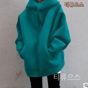 여자 기모 후드집업 티셔츠 오버핏 간절기 여성후드티 루즈핏 가디건 아우터 티류으스