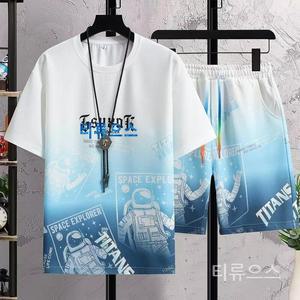 티류으스 티셔츠 남성츄리닝세트 헬스 반팔면티 빅사이즈 셋업 츄리닝바지