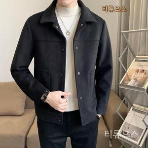 티류으스 남성 하프코트 모직 싱글 정장 남성 6종 겨울 하프자켓 롱블랙 트렌치코트