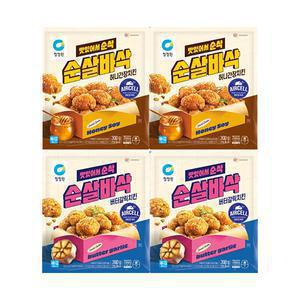 청정원 순살바삭치킨 300g, 4개 (허니간장 2개 + 버터갈릭 2개)