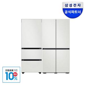 [으뜸효율]삼성 비스포크 키친핏 냉장고 김치냉장고 세트 1등급 RM70F64R1A +RQ33DB74