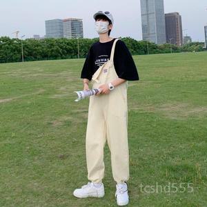 캐주얼 9부 남자 멜빵바지 캐쥬얼 트렌드 와이드