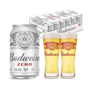 오비맥주 버드와이저 제로 330ml 24캔(전용잔 2개)