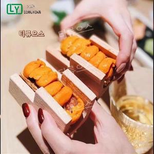 U자형 원목 홀더 분자 요리 부리또 스시 테마끼 티류으스