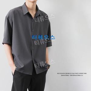 티류으스 남자셔츠 남성 여름 셔츠 남방 반팔 남성여름셔츠 블랙 시원한