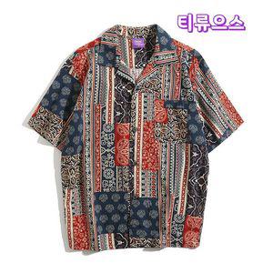 남방 남자 하와이안 셔츠 일본 쿠바칼라 반팔 바캉스 티류으스
