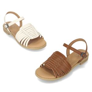 엘칸토 인텐스 여성 컷팅 크로스 스트랩 플랫샌들 2cm LCWW33I526