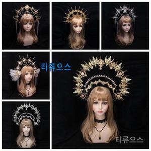 천사왕관 패션쇼 후광효과 머리띠 소품 액세서리 티류으스