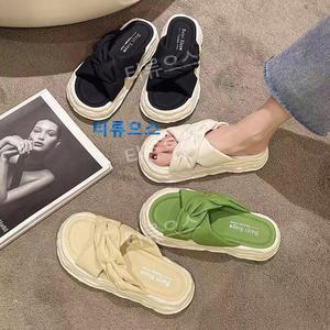 여성 신플 비치 샌들 슬리퍼 여름 플랫 슈즈 티류으스