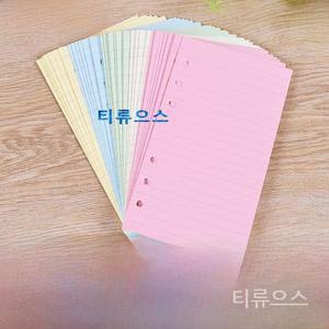 속지 카와이 A6 노트 리필 나선형 페이퍼 내부 페이지 다채로운 데일리 플래너 믹스 컬