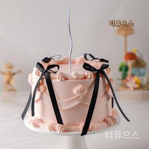 웨딩케이크 촬영 선물 모형케이크 케이크초 발레코어 리본 티류으스