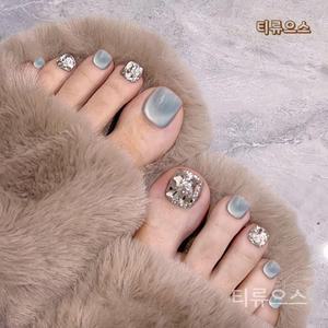 네일 팁 발 24매입 네일스티커 발톱 네일 팁 발 네일 반복 사용 썸머네일 여름 티류으