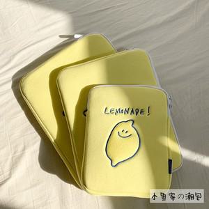 귀여운 레몬 고구마 캐릭터 아이패드 파우치 노트북 가방 손잡이