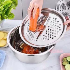 3in1 스텐 만능강판 주방 채반 채칼 채볼 믹싱볼 똑순이쿡 채썰기 세트티류으스