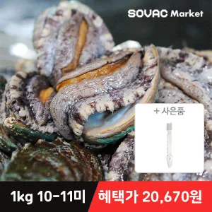 [바다마을] 완도 활 전복 특대 1kg 10-11미 산소포장(+세척 솔 증정)