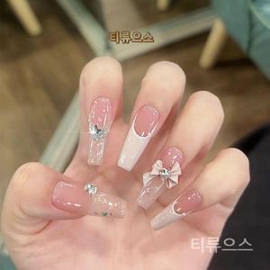 컬러젤 입체 비전 인조 손톱 풀 커버 네일 프레스 매니큐어 도구 인공 색상24개 티류으