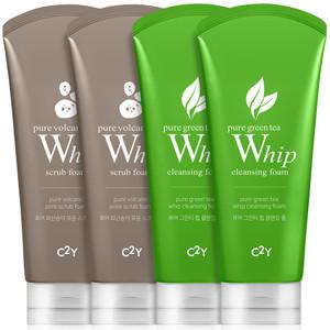 C2Y 폼클렌징 120ml 그린티 2개+화산송이 2개