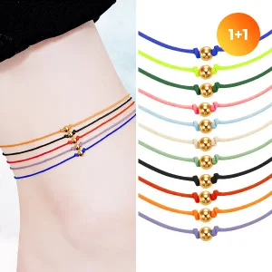 [골드피아] 14K 3mm 골든볼 실 발찌 2개