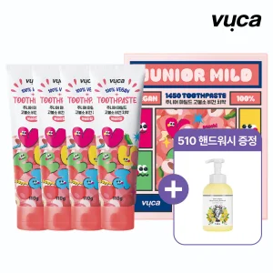 [+핸드워시][뷰카] 주니어 고불소 치약 복숭아향 110g 4개+510ml 핸드워시외 모음전
